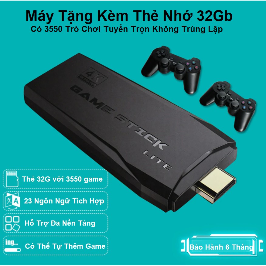 Máy Chơi Game Điện Tử 4 Nút Không Dây HDMI 4K  - Tích hợp Sẵn 3550 Trò Chơi ❤️️ Có Thể Tự Chép Game Để Chơi ❤️️ 2021 ❤️️