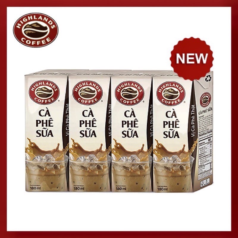 LỐC 4 HỘP CÀ PHÊ HIGHLANDS COFFEE 180ml(hsd:9/2022) | BigBuy360 - bigbuy360.vn