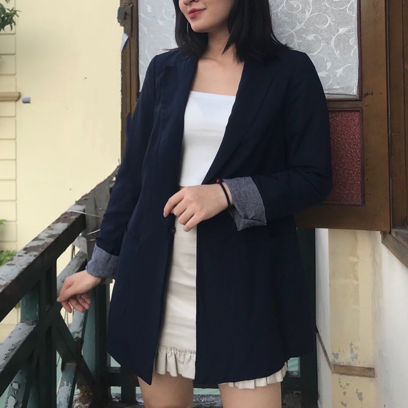 [LA01]Blazer xanh than