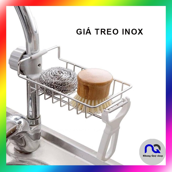 Giá treo inox tại vòi rửa bát đựng đồ tiện dụng, hữu ích
