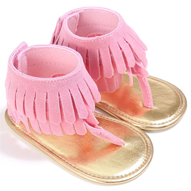 Thời Trang Sandal Tua Rua Đế Mềm Cho Bé Gái