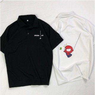 Áo Polo SPIDER MAN Unisex (Đen-Trắng)
