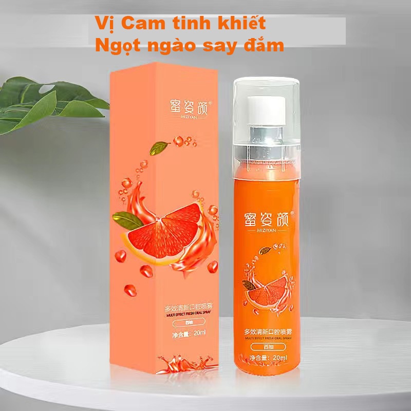 Xịt thơm miệng Miziyan 20 ml chiết xuất từ thảo dược hương thơm lâu an toàn cho người sử dụng