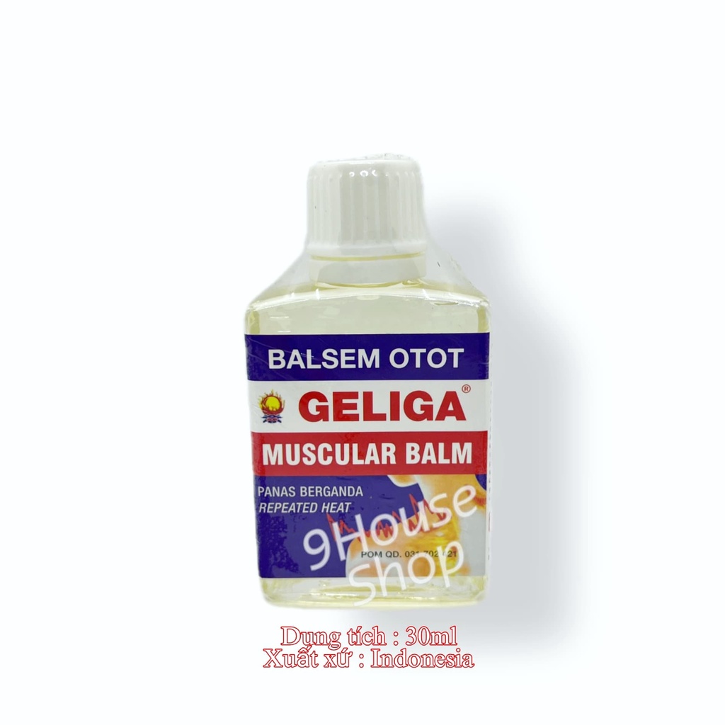 01 Chai Dầu Nước Nóng Xoa Bóp BALSEM OTOT GELIGA Indonesia 30ml (Dầu Lửa Nước Trắng)