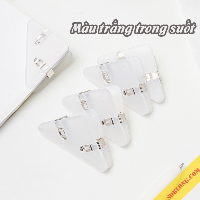 Kẹp giấy hình tam giác màu Pastel K47 kẹp tài liệu, đánh dấu cố định trang sách bằng nhựa