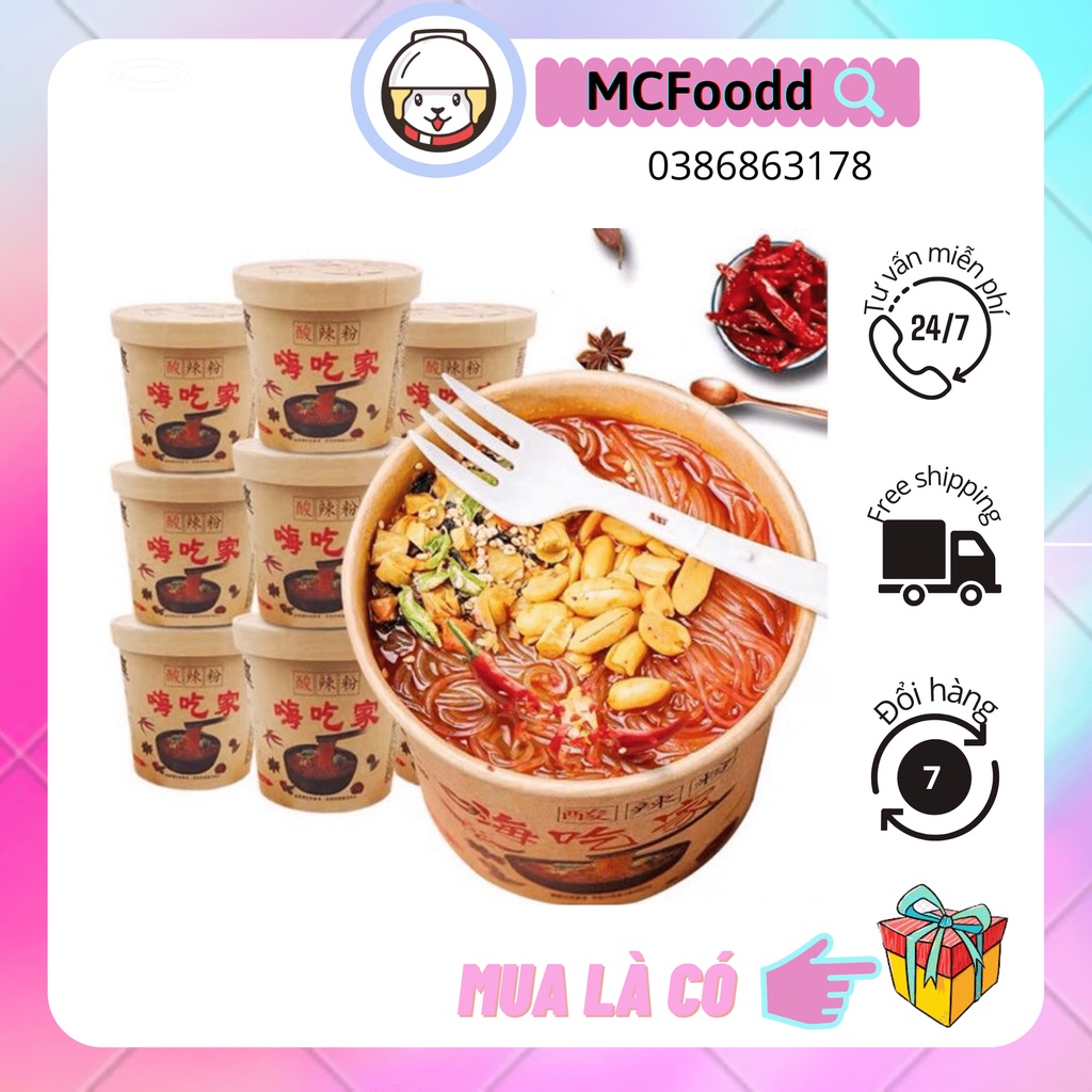 Miến lạnh chua cay Trùng Khánh hộp 142g McFood đồ ăn vặt trung quốc