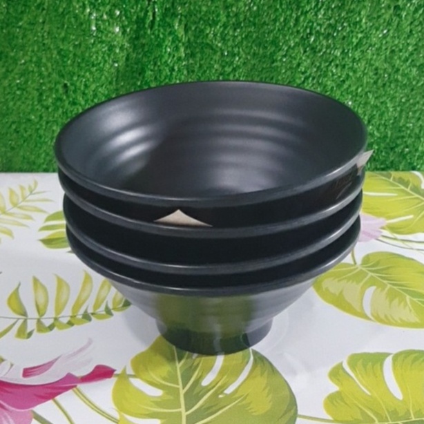 Tô to xoắn đựng bún,phở,hủ tiếu nhựa Melamine nhám đen Size 20cm-850ml