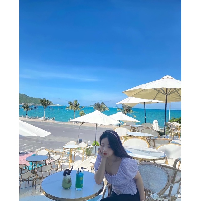 Áo tím pastel tay bồng siu xinh