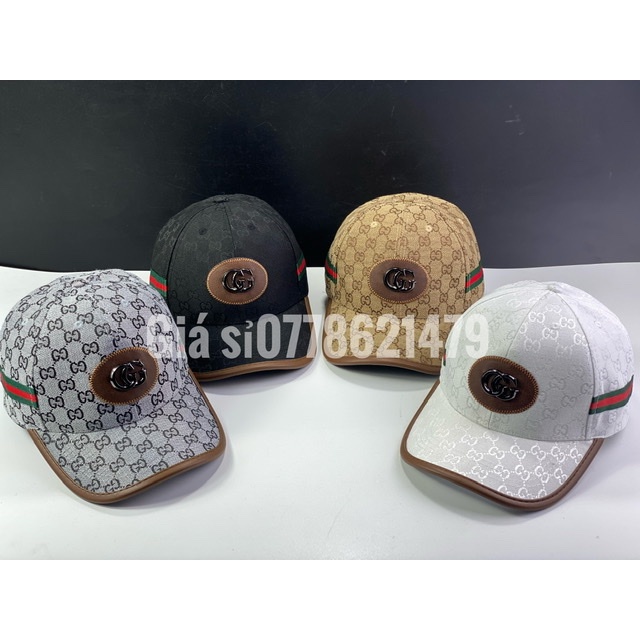 Mũ kết Gc sắt thể thao thời trang - nón kết lưỡi trai vải nhập dệt chữ viền da nâu