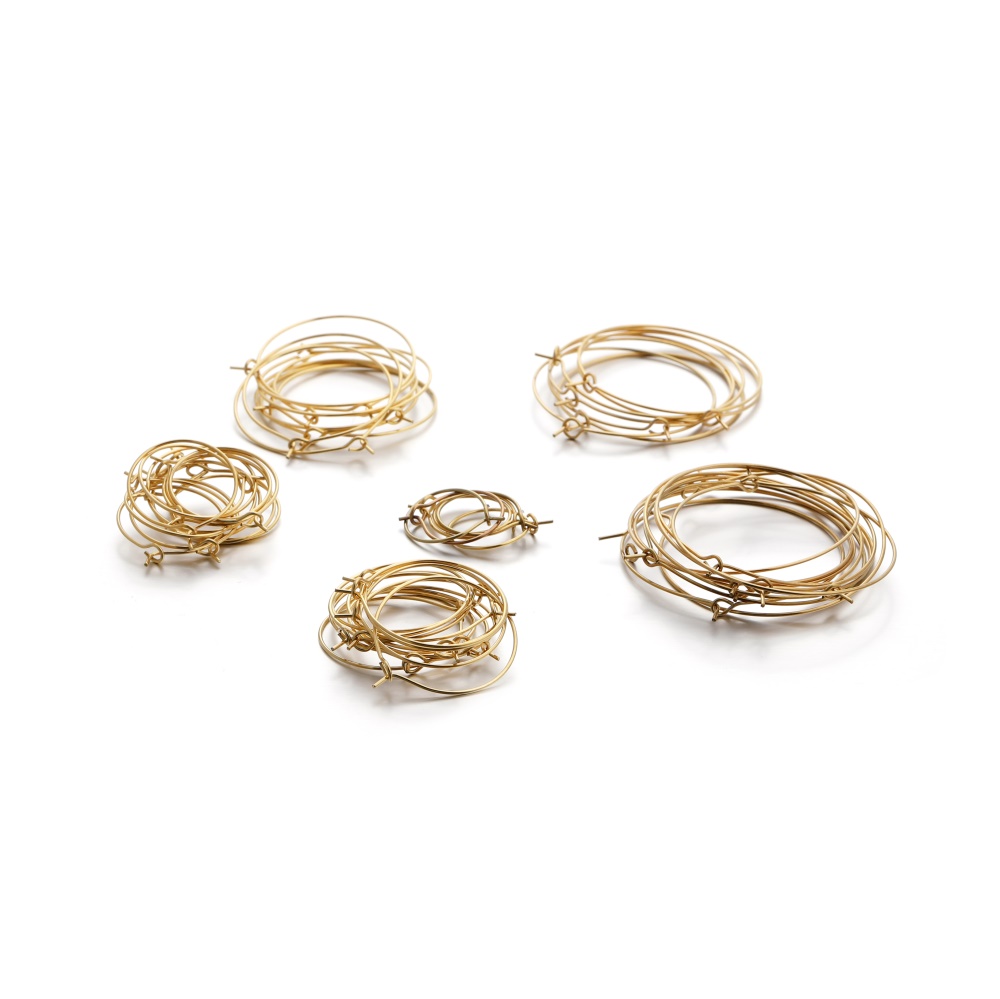 St.kunkka 20-50 / túi Bông tai tròn móc chất liệu thép không gỉ cho thiết kế trang sức DIY