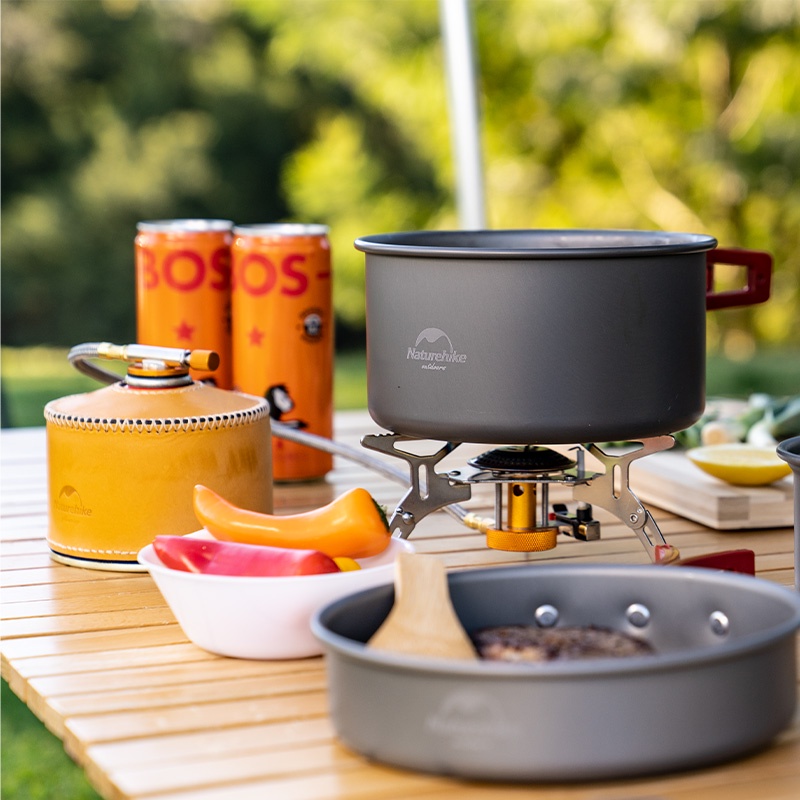 Bếp Ga Du Lịch Naturehike, Bếp Gas Mini gấp gọn ,Thép không gỉ, Dây ga dài, Nhỏ gọn, dùng bình ga Mini VN -  ĐI OUTDOOR