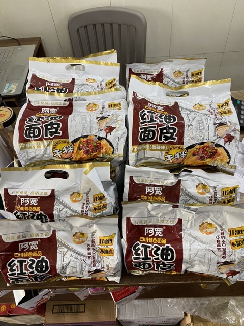 Miến gạo trộn khô cay Tứ Xuyên - loại miếng bản to ăn rất thích