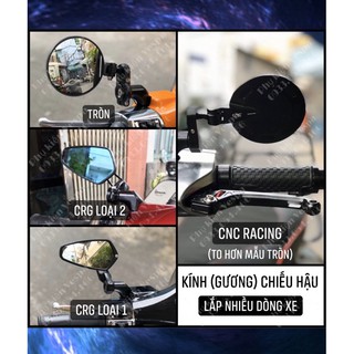 KÍNH CHIẾU HẬU CNC RACING - TRÒN - LỤC GIÁC