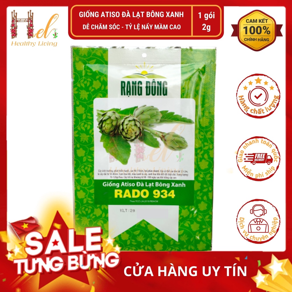 Hạt Giống Atiso Đà Lạt Bông Xanh 2gr - Trồng Hạt Giống Rau Củ Quả Bằng Đất Sạch, Xơ Dừa, Mùn Dừa Và Phân Bón Hữu Cơ