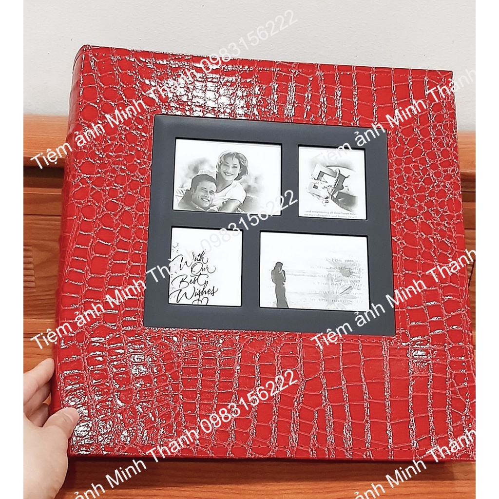 Album đựng ảnh hỗn hợp 9x12, 10x15, 13x18, 15x21 size lớn đựng được 660 ảnh bìa vân cá sấu sang trọng