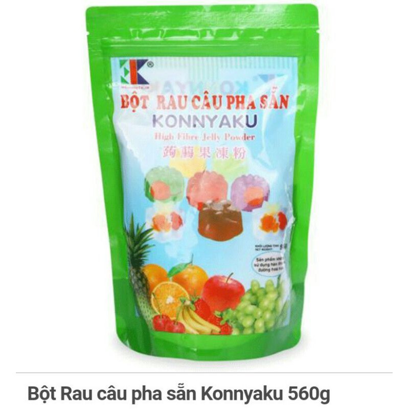 (size khổng lồ) Bột rau câu pha sẵn Konnyaku 560gr (màu bao bì không ảnh hưởng đến hương vị rau câu)