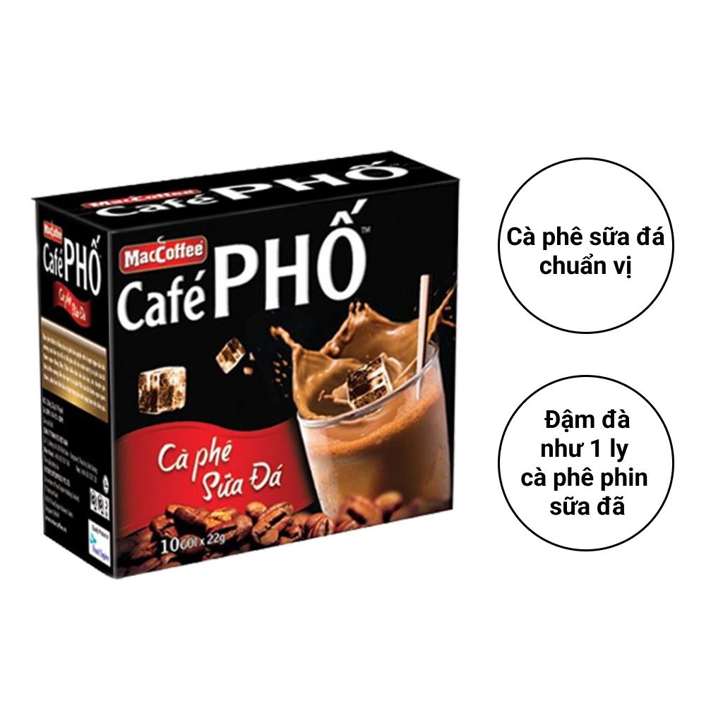 Cà Phê Phố Café Sữa Đá Maccoffee Hộp 240g