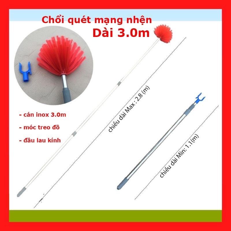 cây lau kính, quét mạng nhện ĐA NĂNG CHỨC NĂNG 3 trong 1 (QUÉT TRẦN NHÀ+ CÂY