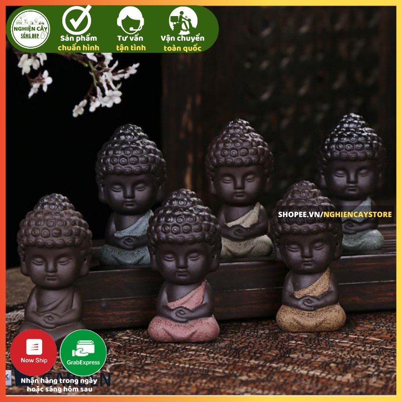 Phụ kiện Tượng phật trang trí tiểu cảnh, cây cảnh, sen đá, bàn làm việc, ô tô