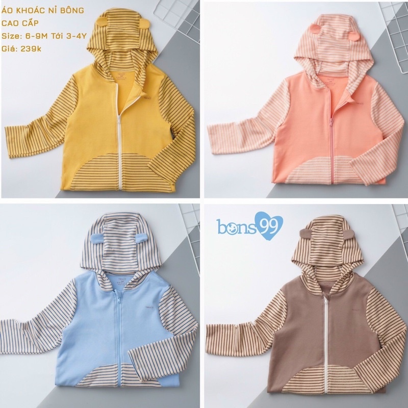 Bons99: Áo khoác nỉ bông cao cấp hãng Bons99