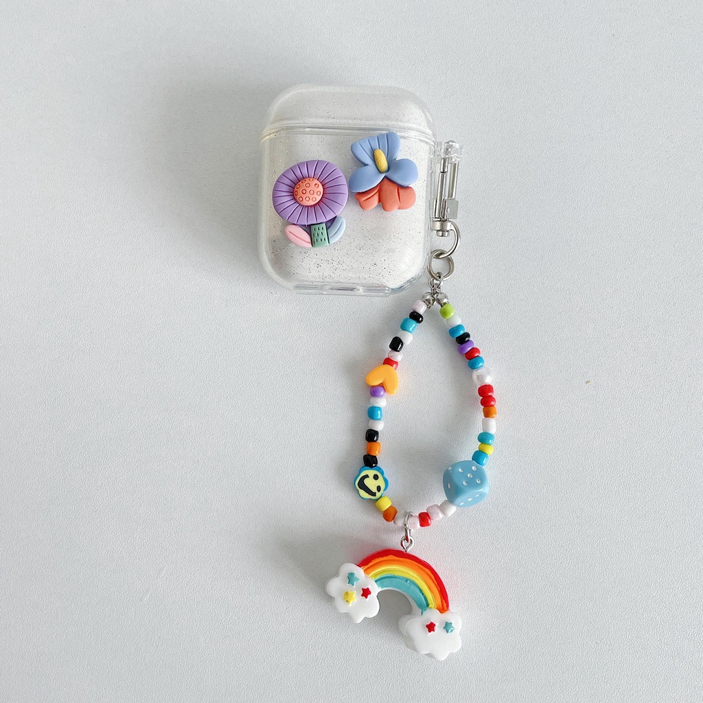 Vỏ bảo vệ hộp sạc tai nghe thích hợp cho Airpods pro airpods 1/2 màu cầu vồng