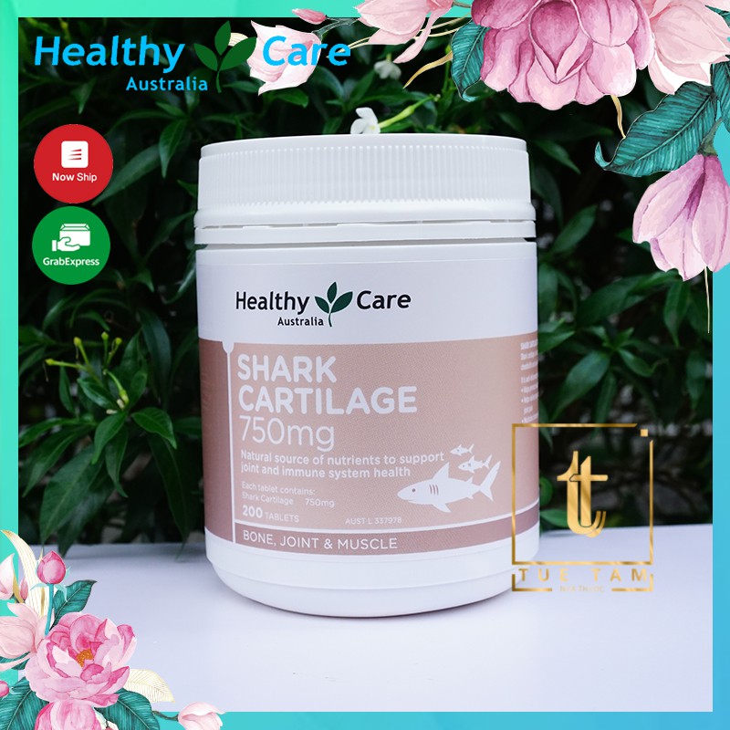 Sụn vi cá mập Healthy Care Shark Cartilage 750mg 200 viên, mẫu mới, date xa