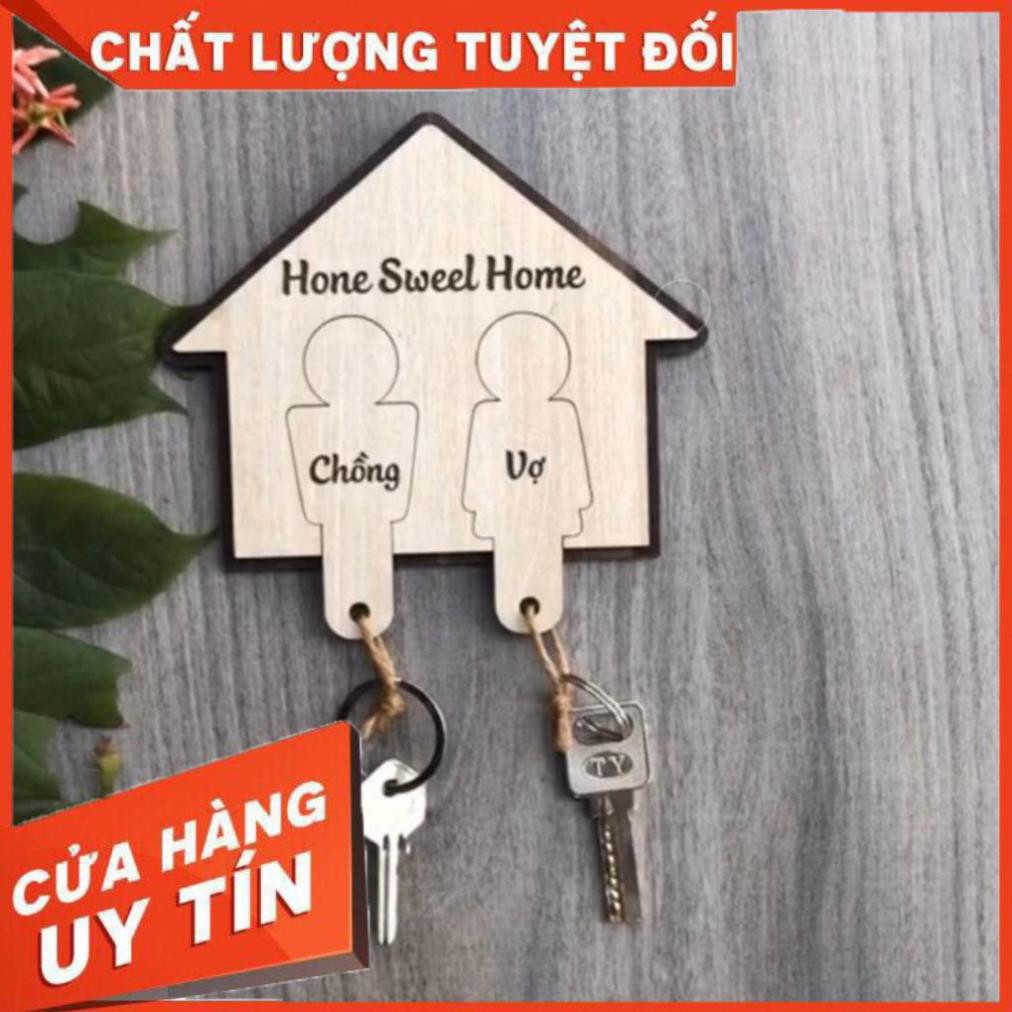 [ GIÁ SỐC ] Tranh gỗ treo tường - Bảng treo móc khóa đôi trang trí - CRN -01