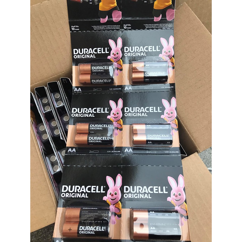 6 Vỉ Pin kiềm Duracell Original AA vỉ 2 viên ( dây 6 vỉ)