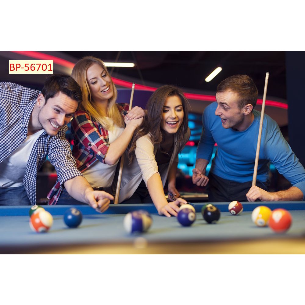 Tranh Club bida vải lụa 3D dán tường kích thước lớn
