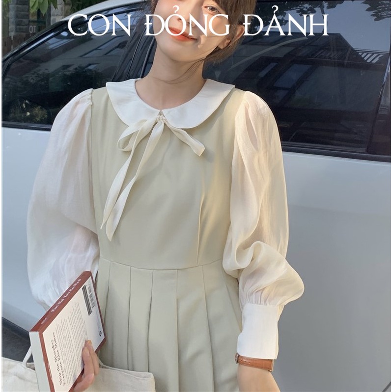 Váy Dài Tay Nữ - Đầm Voan Tay Dài Giả Yếm Dáng Dài Baby Con đỏng đảnh VD003