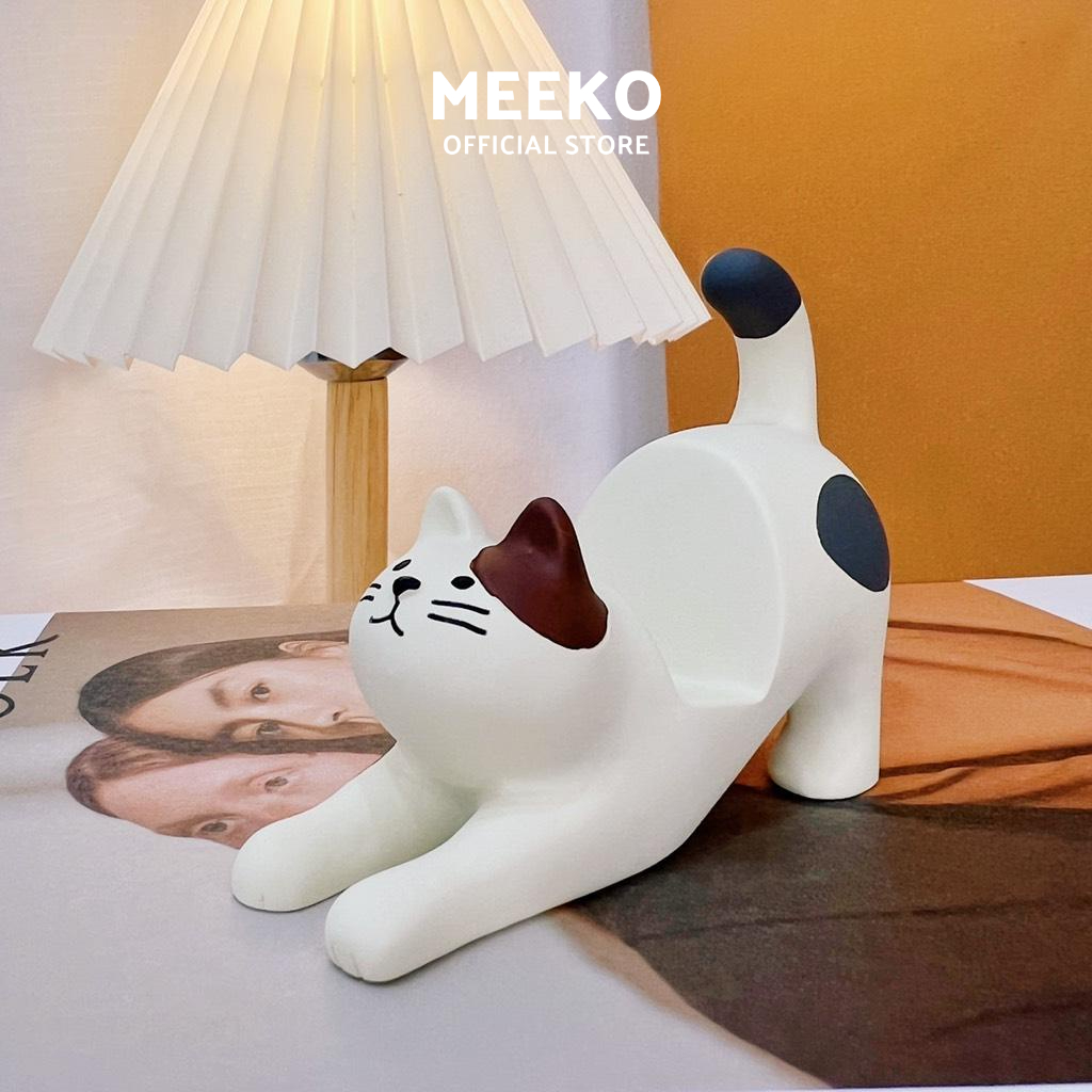 Giá đỡ điện thoại hình mèo chất liệu thạch cao đặc chắc chắn  MEEKO