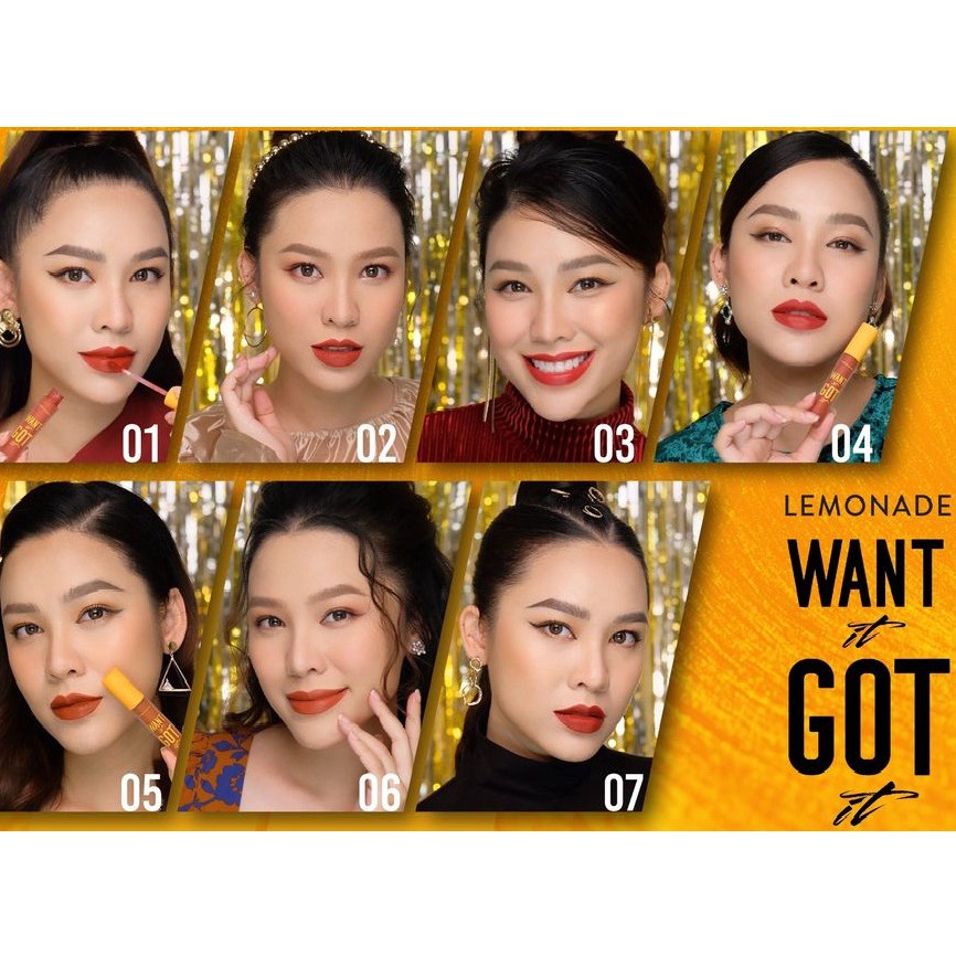 Combo Phấn nước kiềm dầu Lemonade Matte Addict Dual Cushion 16g và Son kem lì Want It Got It 5g