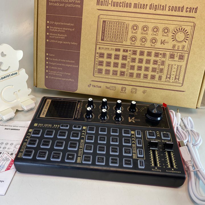 Combo sound card âm thanh K300 kèm míc thu âm woaichang BM900