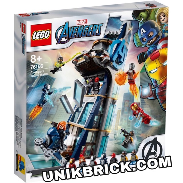 Lego UNIK BRICK 76166 Avengers Tower Battle Tháp chiến đấu biệt đội báo thù Super Heroes chính hãng (như hình)