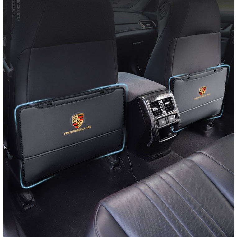 Porsche Anti-Kick Pad macan Cayenne Cayman taycan 718 Boxster 911 Panamera Ghế Sau Chống Dính Tấm Sau Phụ Kiện Sửa Đổi