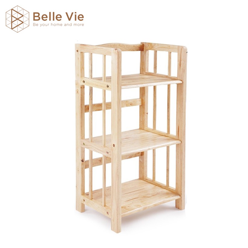 Kệ Sách 3 Tầng x 65Cm BelleVie Kệ Gỗ Tự Nhiên Decor Lắp Ráp Đơn Giản Dễ Dàng Bookshelf 3F Natural