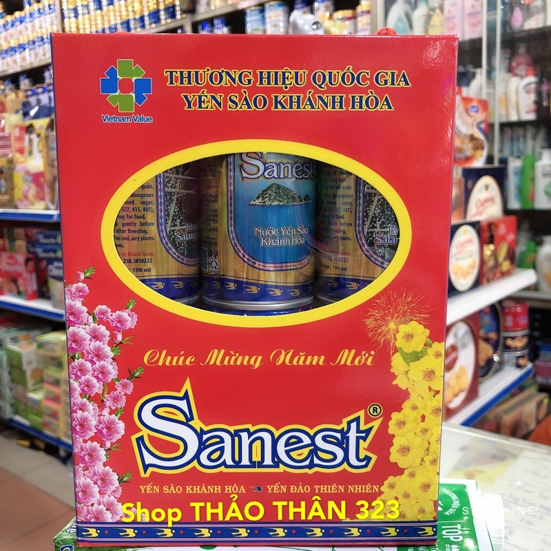 Nước Yến Sào Khánh Hoà Sanest 190ml (1lốc *6lon)