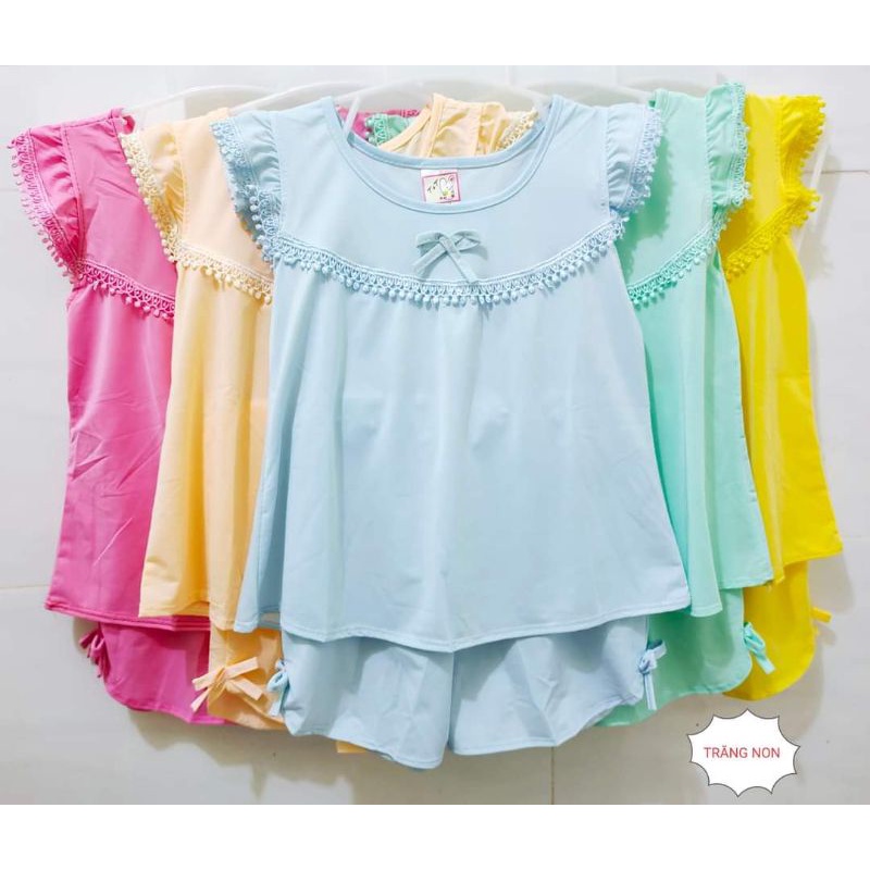 Bộ quần áo thun lạnh cánh tiên dễ thương cho bé gái. Đồ bộ bé gái