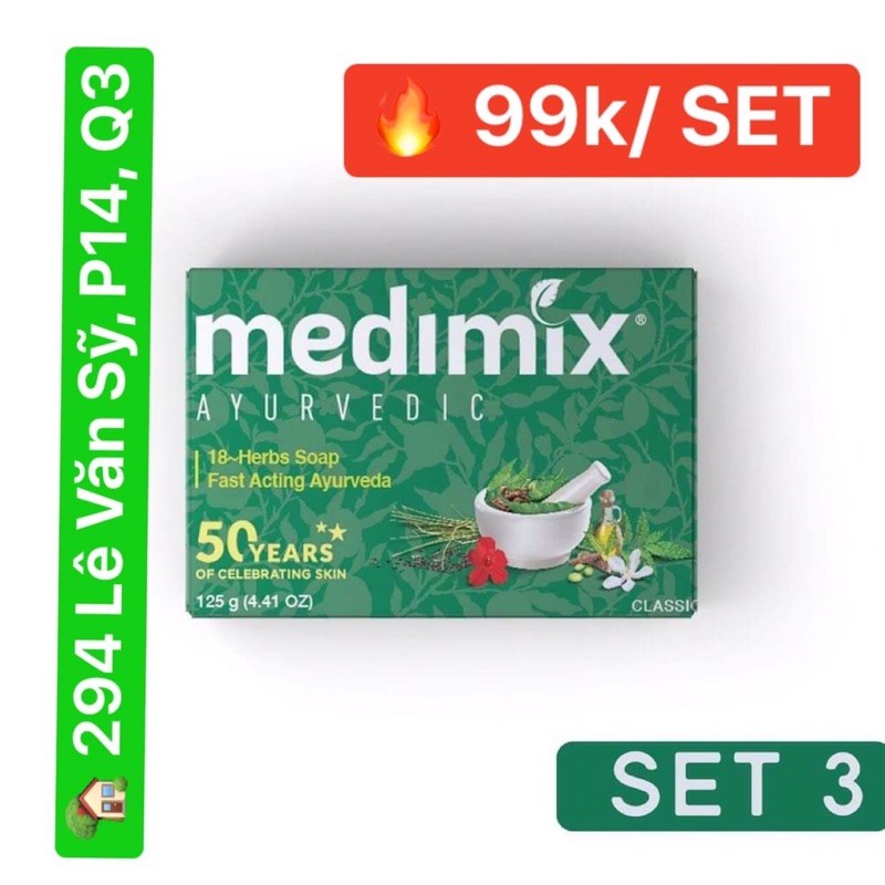 SET 3 bánh xà phòng thảo mộc Medimix (125gr/ bánh) | BigBuy360 - bigbuy360.vn