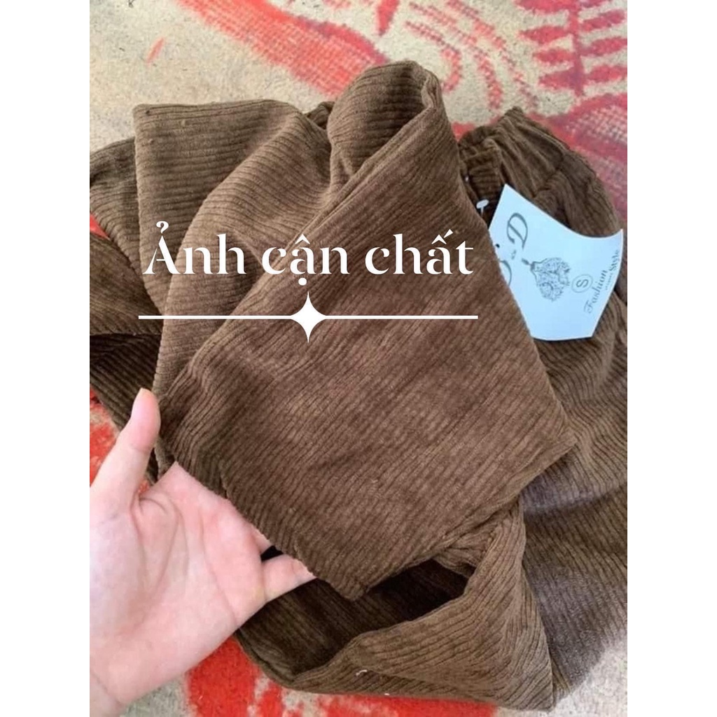 Quần Baggy Nhung Cạp Chữ , Quần Nhung Tăm Cạp Xích Siêu Tôn Dáng NT1542 | BigBuy360 - bigbuy360.vn