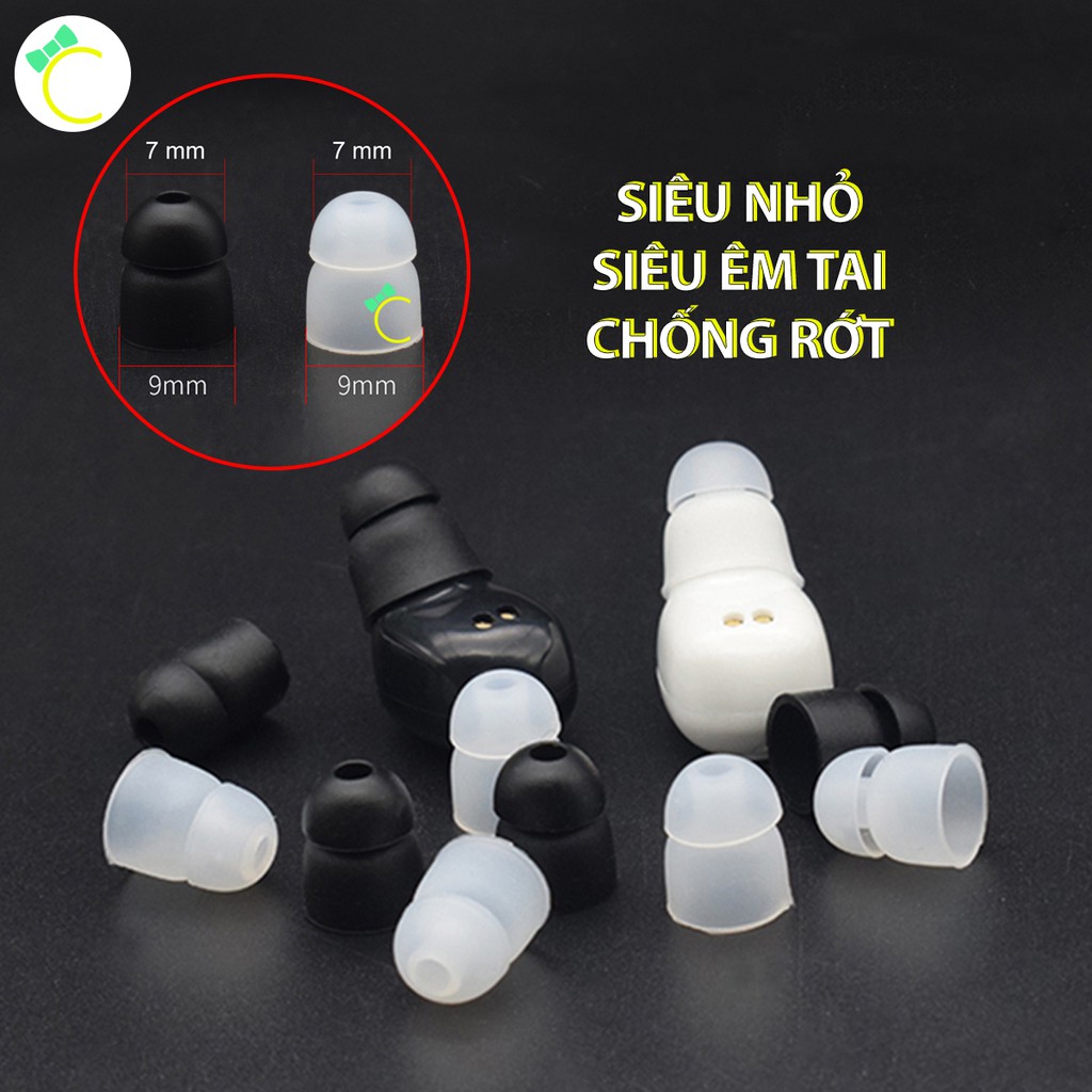 Nút silicone bịt tai nghe in-ear kích thước đầu nhét 7mm siêu nhỏ êm tai chống rớt chống đau lỗ tai - CMPK115 - Cami