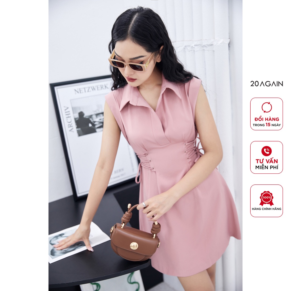 Đầm sát nách 20Again thiết kế đan dây eo cổ đức form dễ mặc, chất mềm mại nịnh da DEA2398