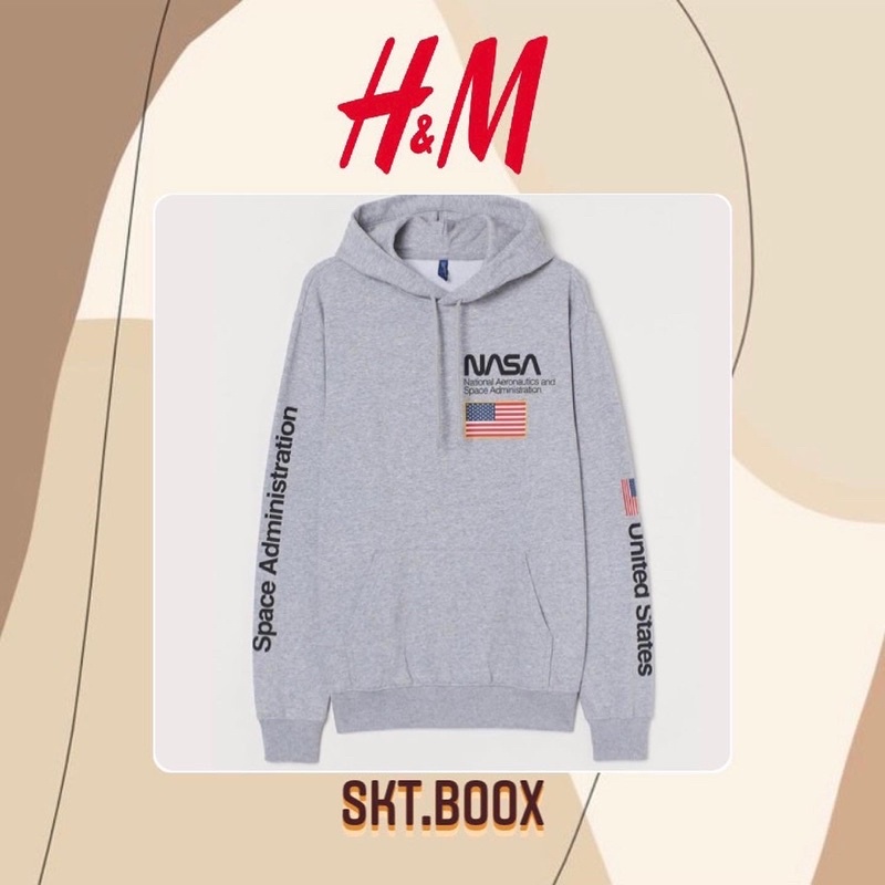 Áo hoodie Nasa Chính Hãng HnM Giảm Giá Flash Màu Xám Bằng Nhựa Không Có Thẻ Phủ Đầy Đủ Bằng Nhựa H&M Sẵn Sàng Miễn Phí Giao Hàng Miễn Phí •B