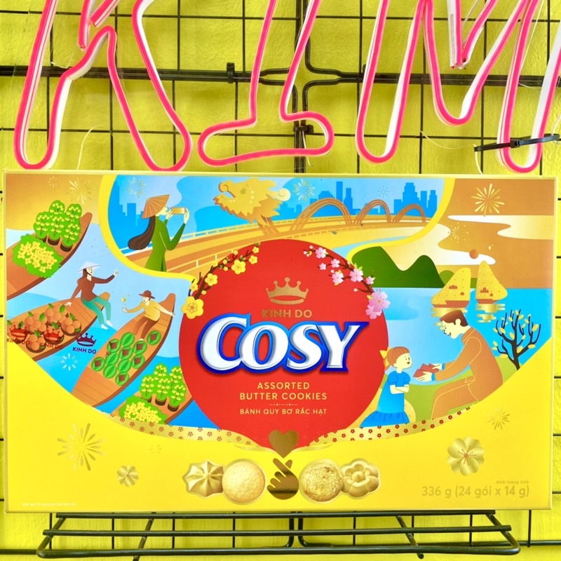 Bánh quy bơ rắc hạt Cosy hộp giấy 336g (MẪU TẾT 2022)