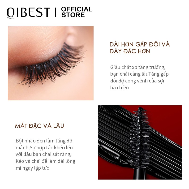 Set Mascara+ Dụng Cụ Uốn Mi QIBEST Trang Điểm Làm Đẹp Mắt Lâu Dài 45g | BigBuy360 - bigbuy360.vn