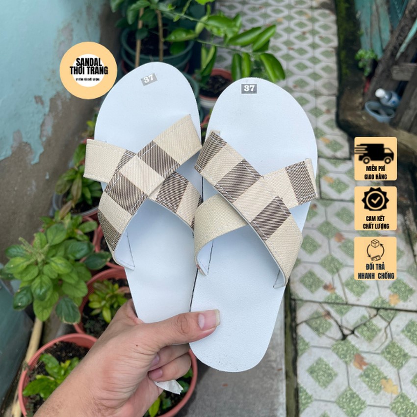 Dép sandal quai chéo nữ nam SANDALTHOITRANG