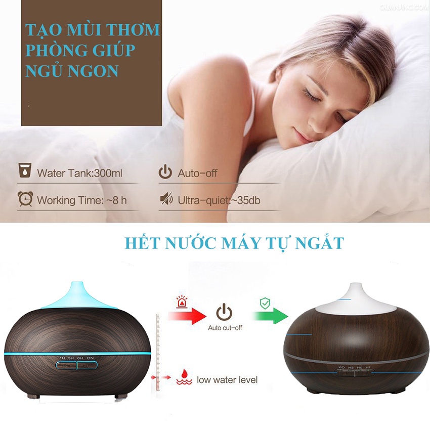 Máy Xông Tinh Dầu Phun Sương Tạo Ẩm Bí Ngô Nga My Dung Tích 550ml Tặng Điều Khiển Giúp Thơm Phòng Tự Ngắt Khi Hết Nước