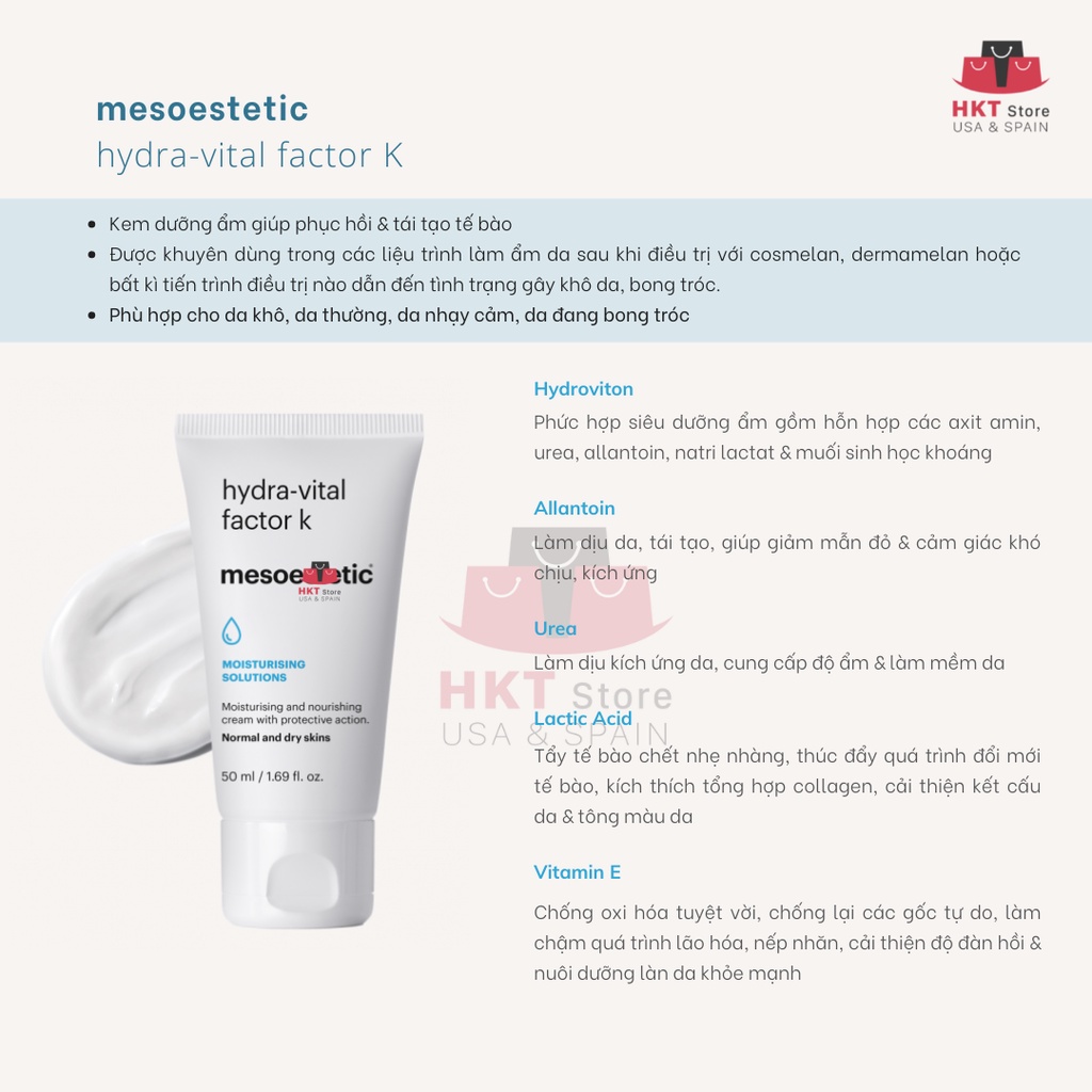 Kem dưỡng ẩm mesoestetic Hydra-vital Factor K 50ml