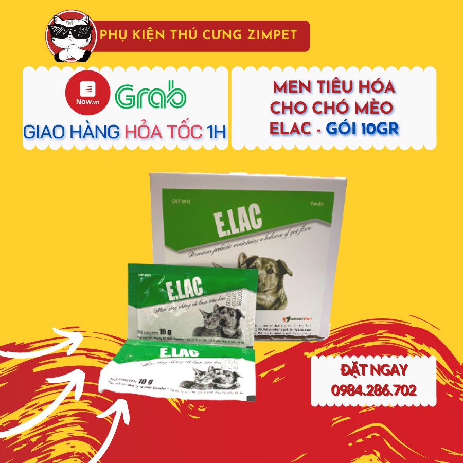 Men tiêu hóa Elac cho chó mèo - gói 10gr