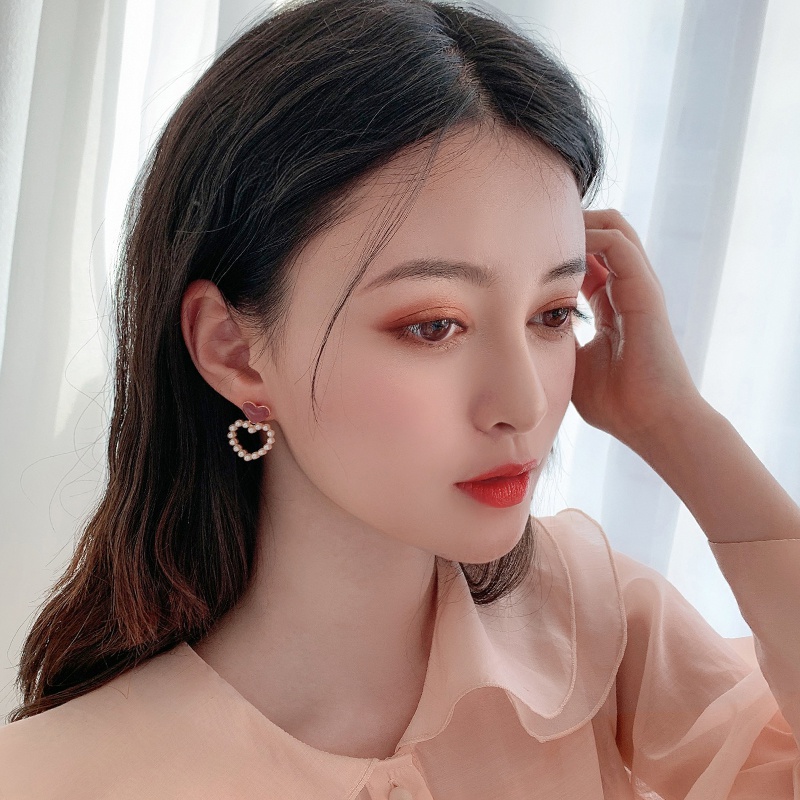 Bông tai mạ bạc thiết kế đơn giản phong cách retro Hàn Quốc
